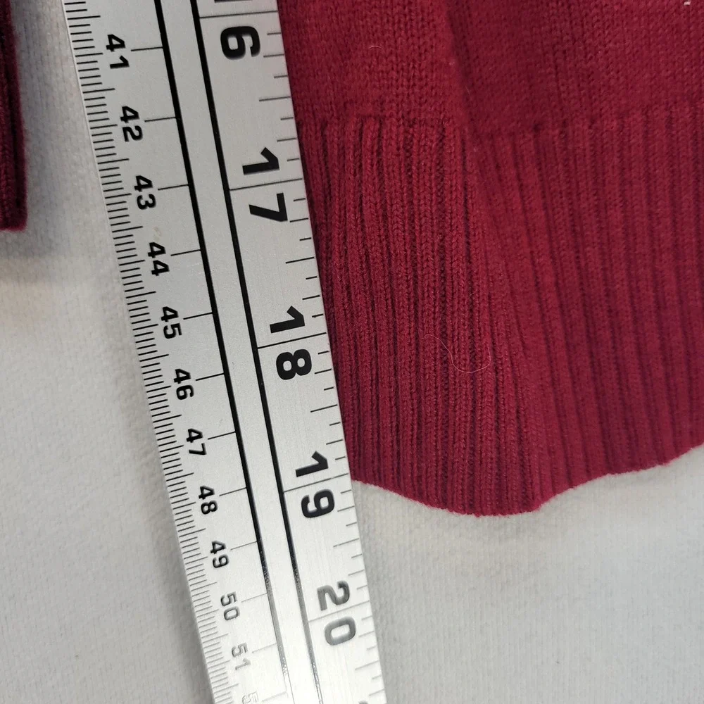 Banana Republic V-Neck Sweater Mens Size M Burgundy Extra Fine Merino Wool